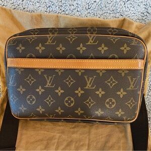 Louie Vuitton Preloved Authentic Monogram Reporters PM Bag with Date code.